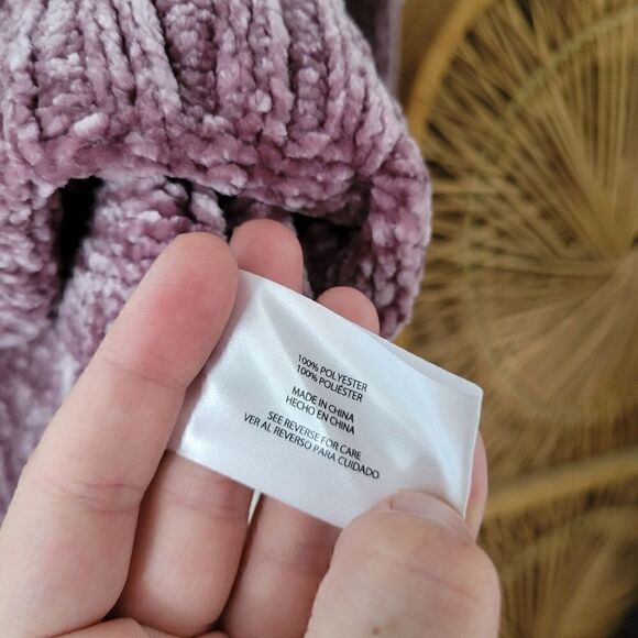 Orvis Chenille Purple Sweater L V-neck - Picture 5 of 6